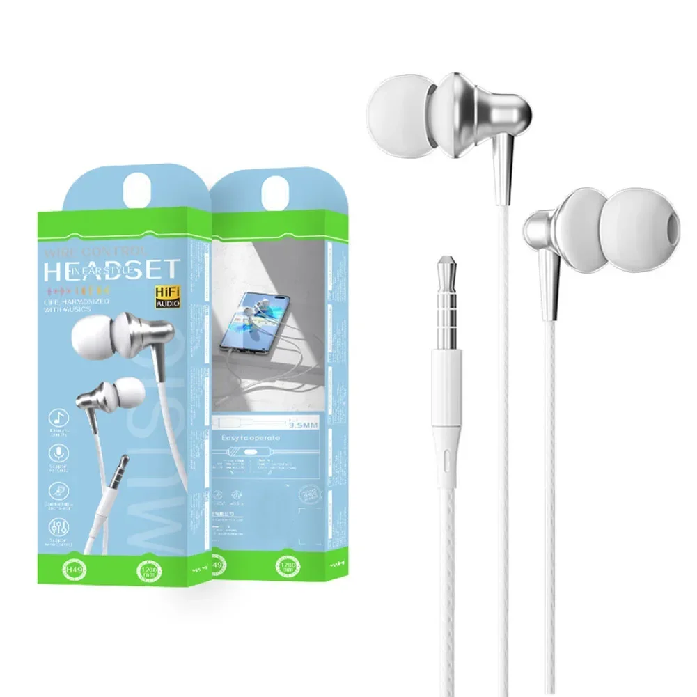 In-Ear Headset Earphone With Wire Control Microphone For Clear Calls For Sports And Active Lifestyles Convenient Wire Control