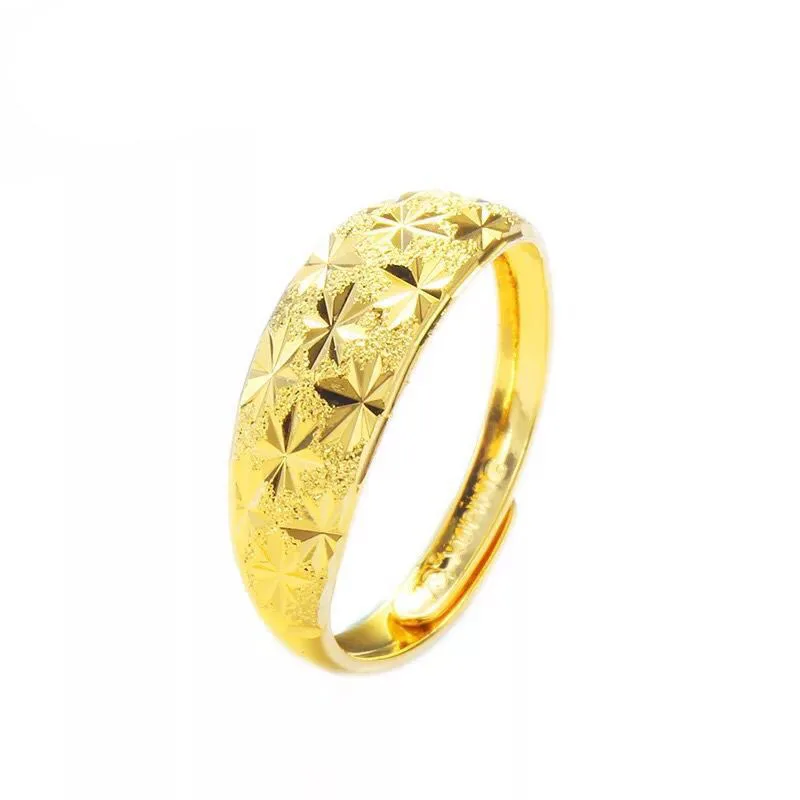 Wholesale Price -- XP Embroidery Rings for  Women Pure Gold Color WeddingJewelry No Nickel