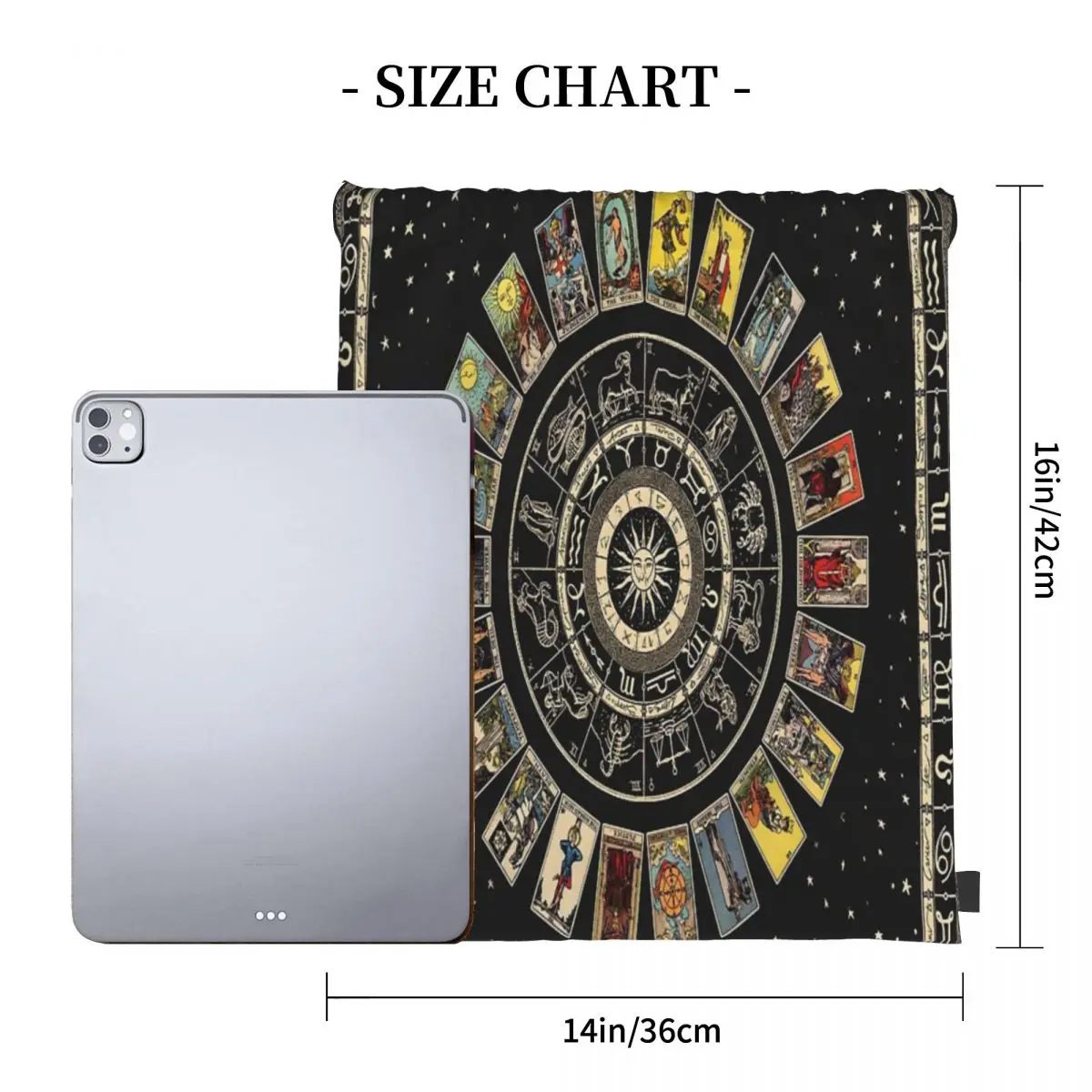 Сумка на шнурке со знаком зодиака астрологии, карточки Таро арканы, богемный Египетский рюкзак на шнурке, летняя тканевая сумка, милый рюкзак, сумка для хранения