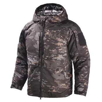 Vestes réfléchissantes à la chaleur pour hommes, vestes tactiques thermiques d'hiver, manteaux à capuche, coupe-vent résistant à l'usure, veste camouflage, vêtements de randonnée
