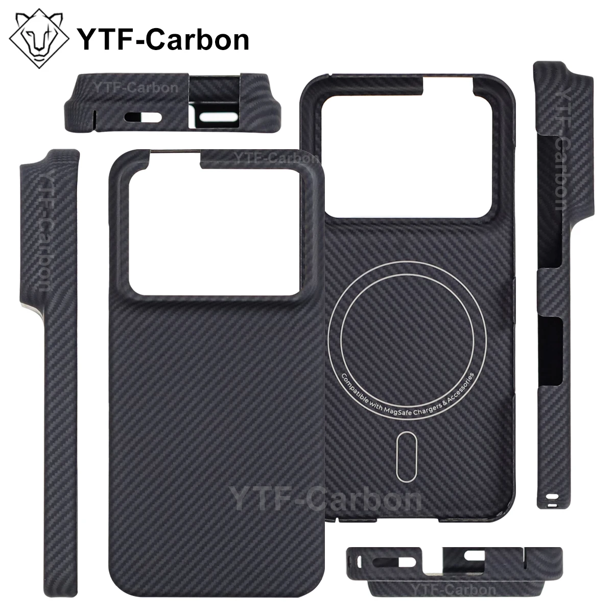 YTF-Carbon Magnetic Case for Honor Robot Phone for MagSafe Carbon Fiber Fabric Aramid Kevlar Cases Shockproof Hard Armor Shell