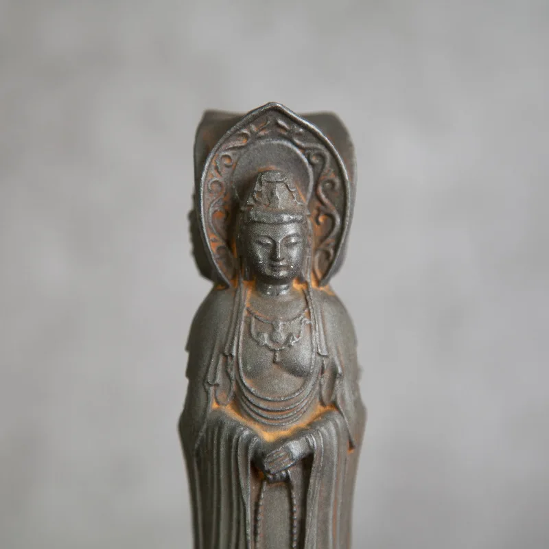 National Style Chinese Zen South Sea Guanyin Guanyin Buddha Ornament Amitabha Handmade Table Decoration Cast Iron