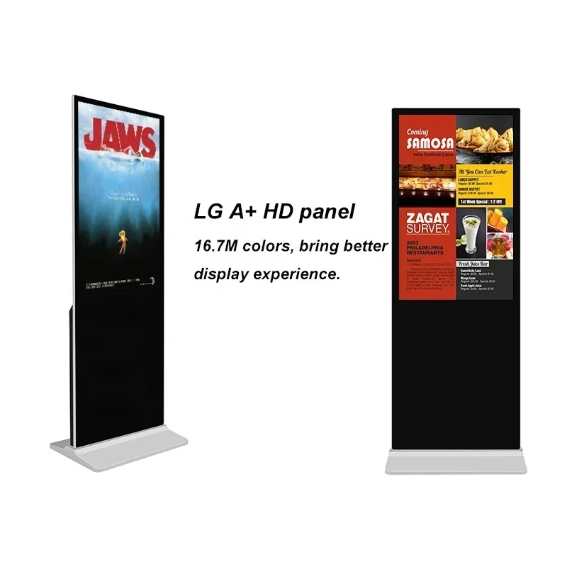 Floor standing vertical tv touch screen kiosk 4k indoor advertising player display screen HD lcd led digital signage