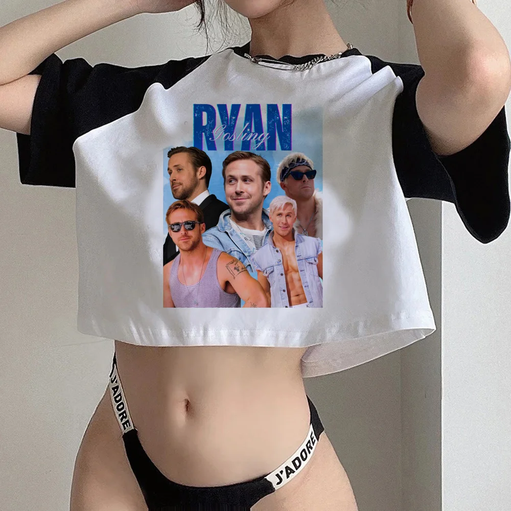 Ryan Gosling graphic fairycore crop top Woman cyber y2k aesthetic Kawaii t-shirts clothing