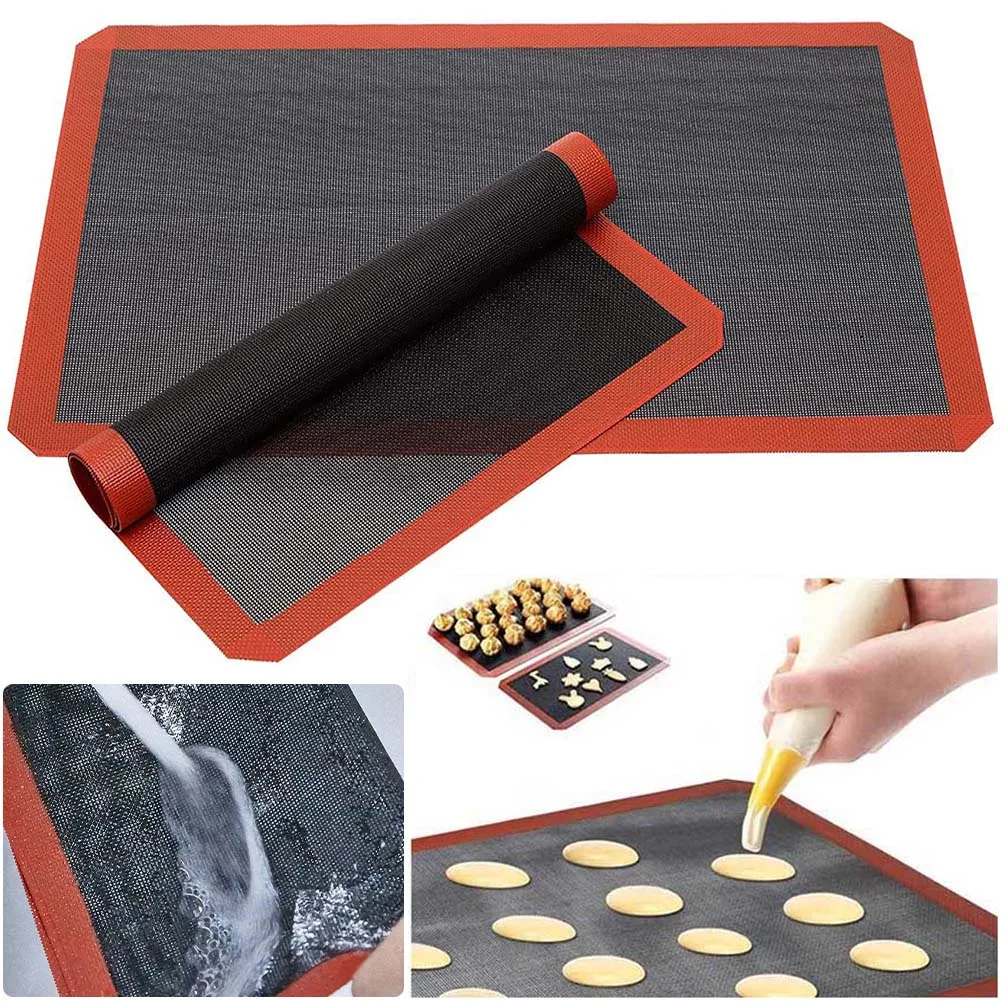 Silicone Baking Mat Sheet 30x40cm Reusable Baking Cookie Sheet Non-Stick Heat Resistant Baking Mat for Oven Grill Microwave