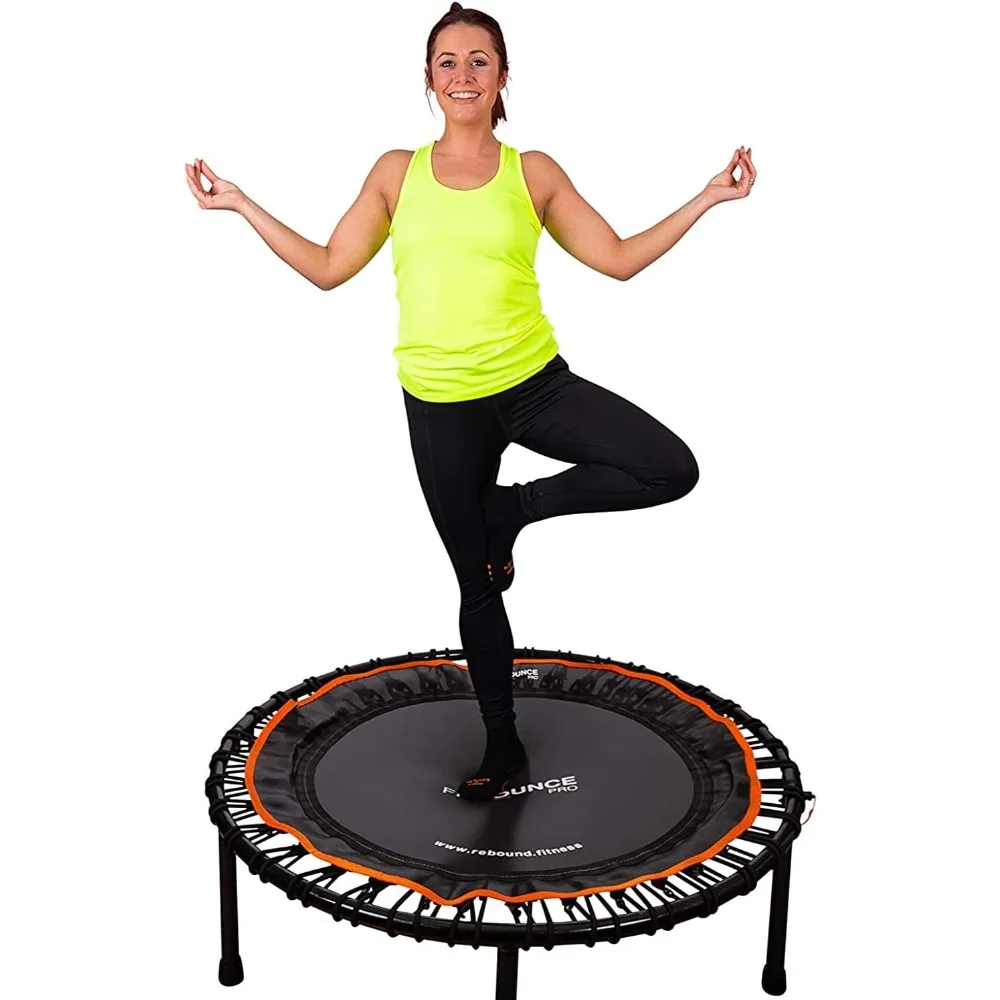 

ngee Rebounder Assembled Half FoldinSilent & Beautifully Designed Pro Indoor Mini Trampoline for Adults & Kids | DVD &