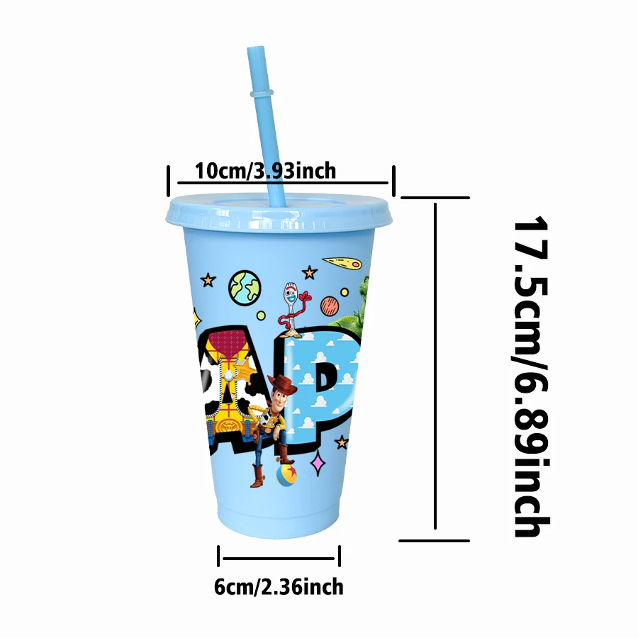 12 szt./opak. Disney, Toy Story, plastikowe kubki w kolorze denim, 770 ml, przybory do picia na przyjęcie urodzinowe, kubek na sok, kawę
