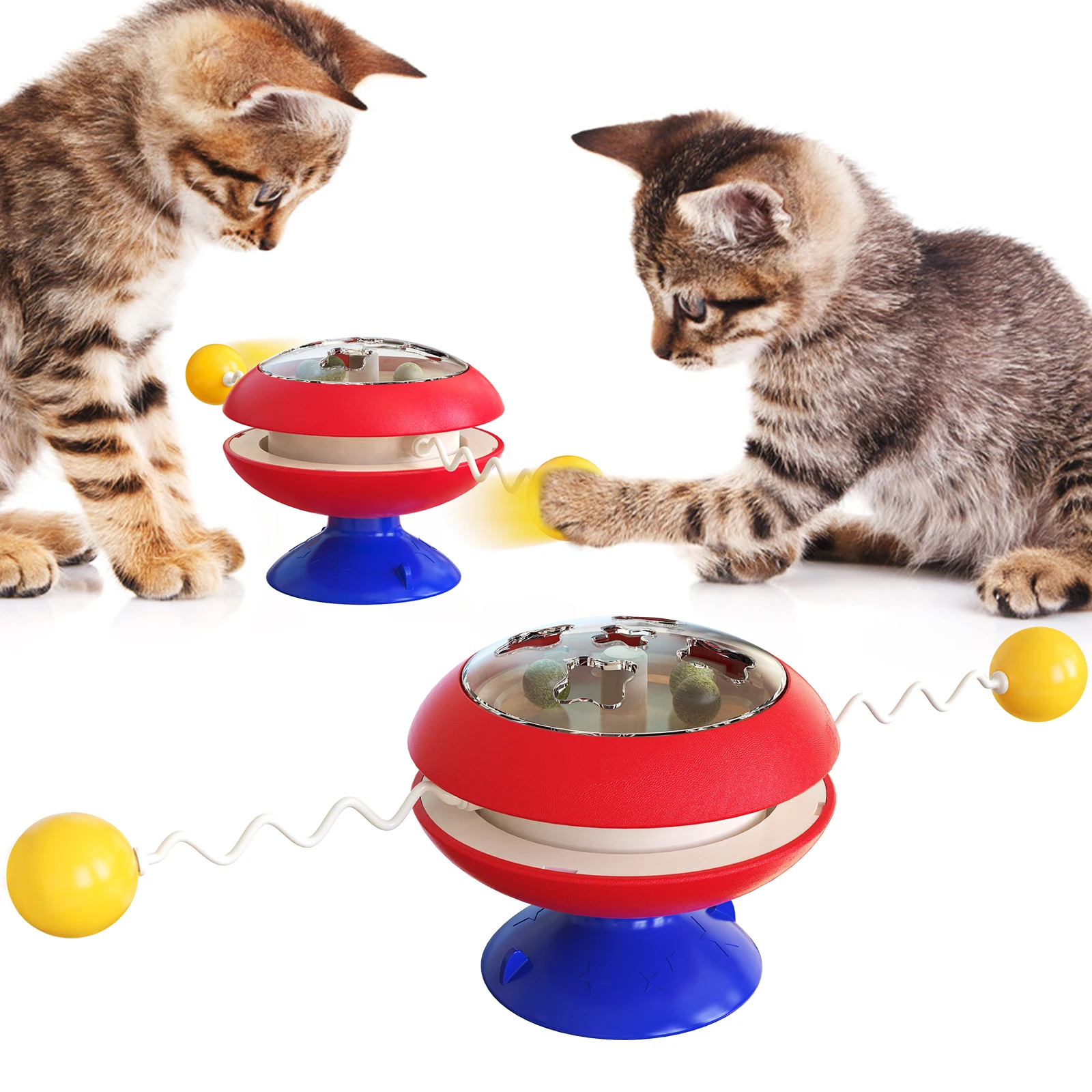 

Rotatable Cat Toys Supplies With Catnip Interactive Training Toys for Cats Kitten Cat Accessories Pet Products