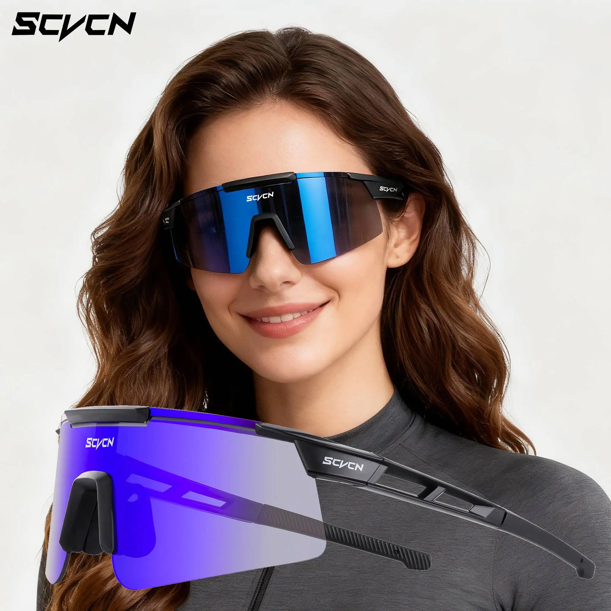 SCVCN Occhiali da sole Uomo Donna Occhiali moda Occhiali sportivi Alpinismo Guida Bicicletta Ciclismo Occhiali UV400