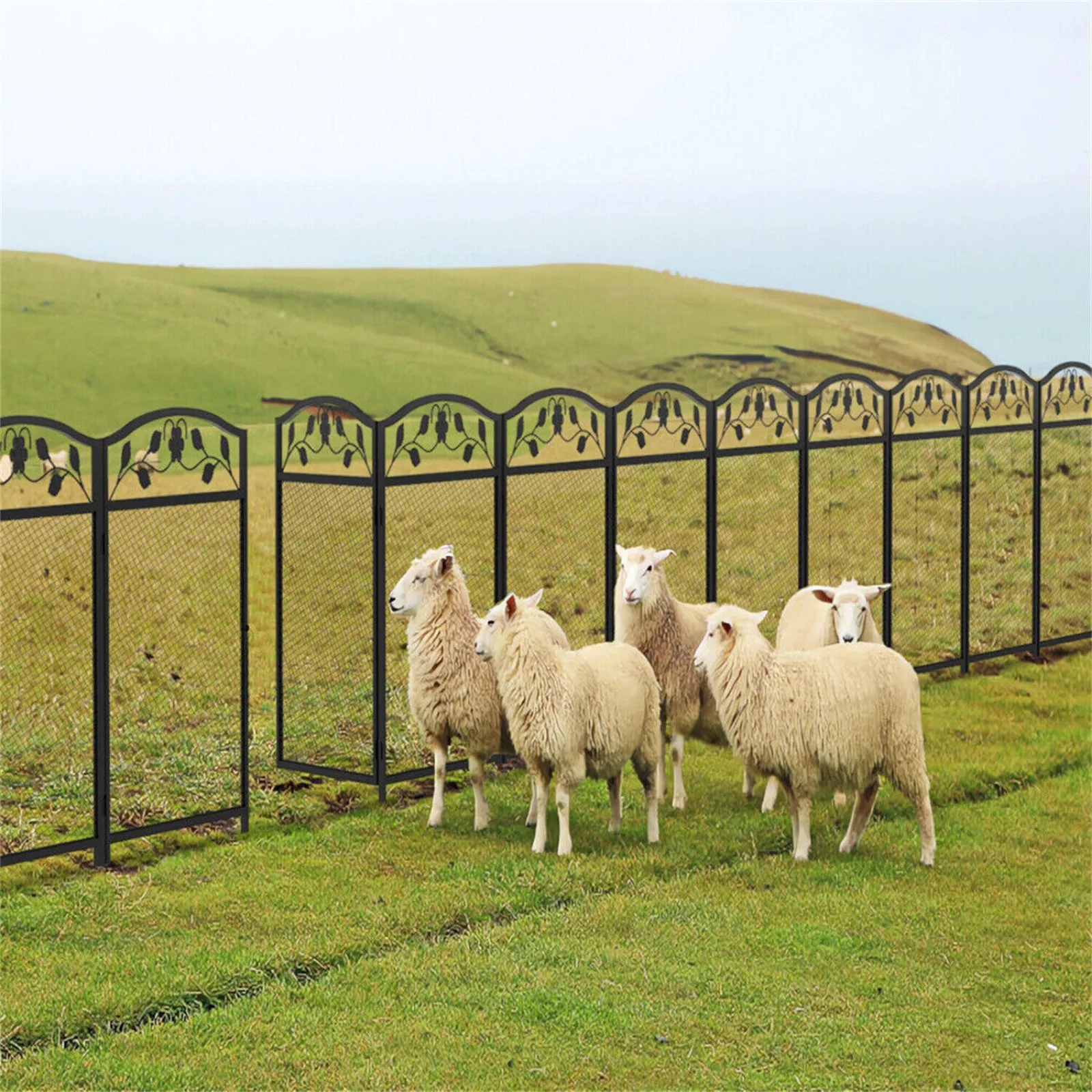 US 5 Pcsk Garden Fence Rustproof 43 In Tall Metal Wire Panel Animal Border for Dog