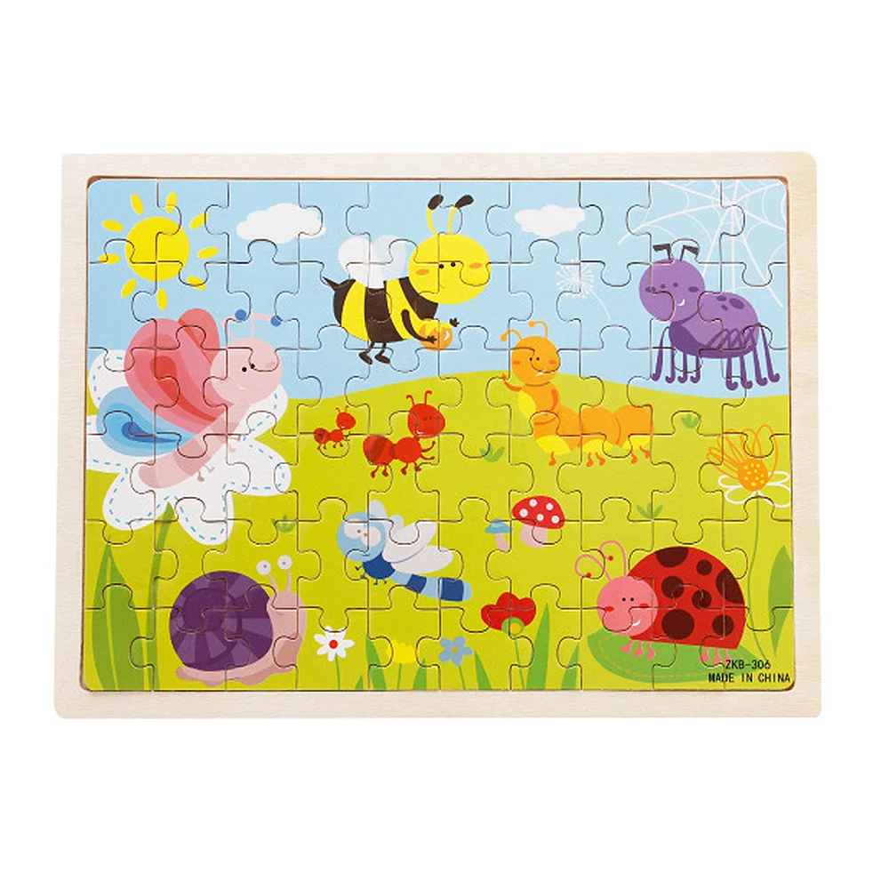 ของเล่นไม้เสริมพัฒนาการเด็กเล็ก รูปการ์ตูนหลากสีสัน สำหรับเด็กวัยเตาะแตะ