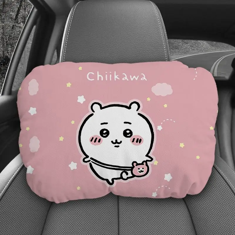 

Автомобильный подголовник Chiikawa, автомобильная подушка для шеи, подушка для сиденья против усталости, автомобильные аксессуары с героями мультфильмов Usagi Hachiware, подарочная подушка для шеи