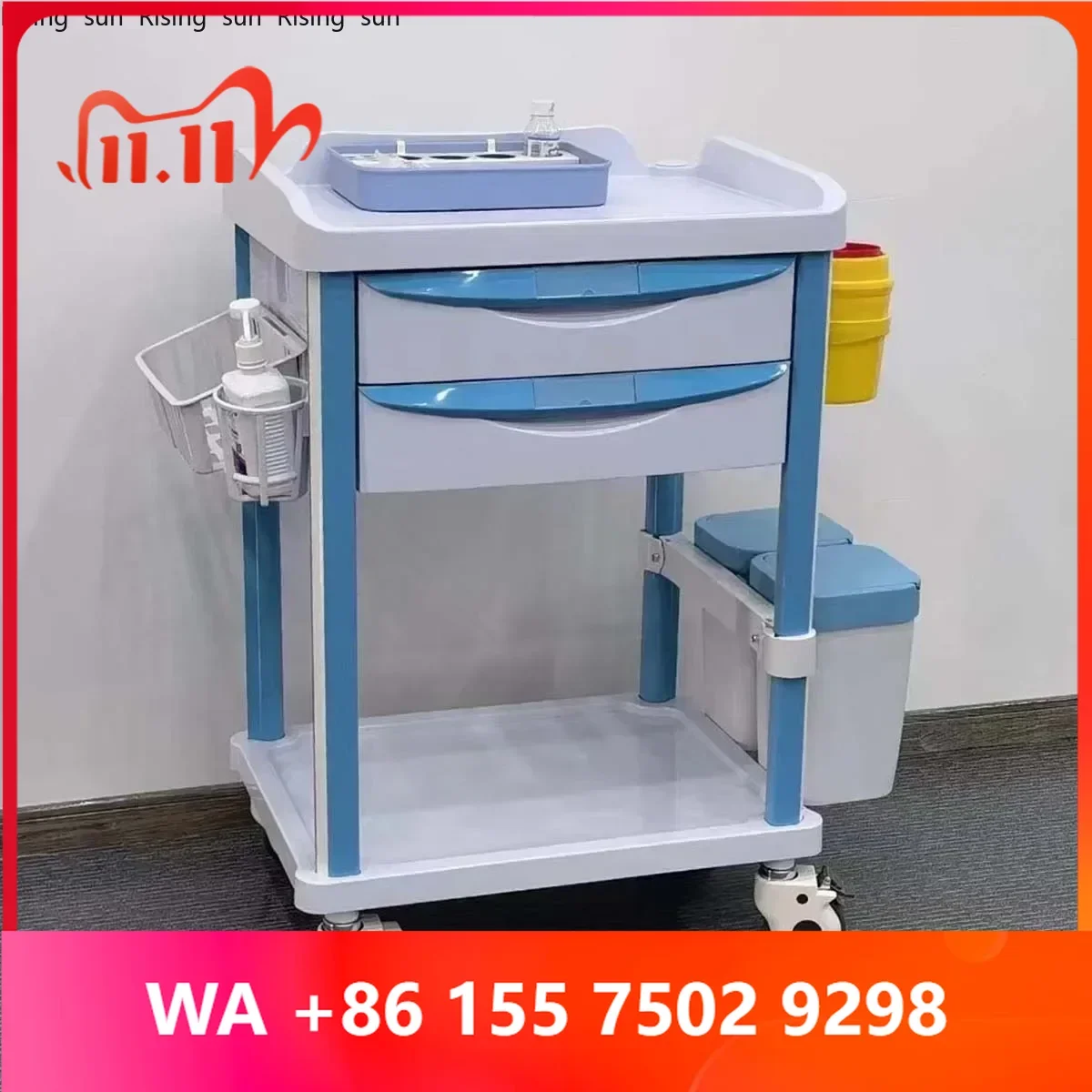 Hospital Nursing Cart Emergency Treatment Trolley S Multi-functional Clinical Trolley with Drawers