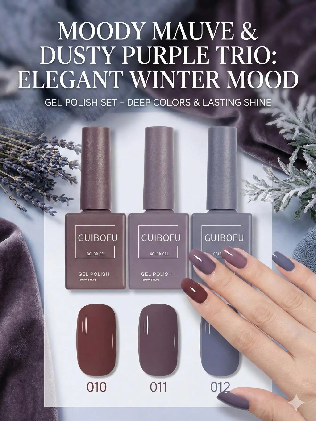 

Набор из 3 штук, 15 мл, фиолетовый гель-лак таро, дымчатые оттенки фиолетового, розового и серого, полуперманентный, смываемый, для УФ/LED маникюра