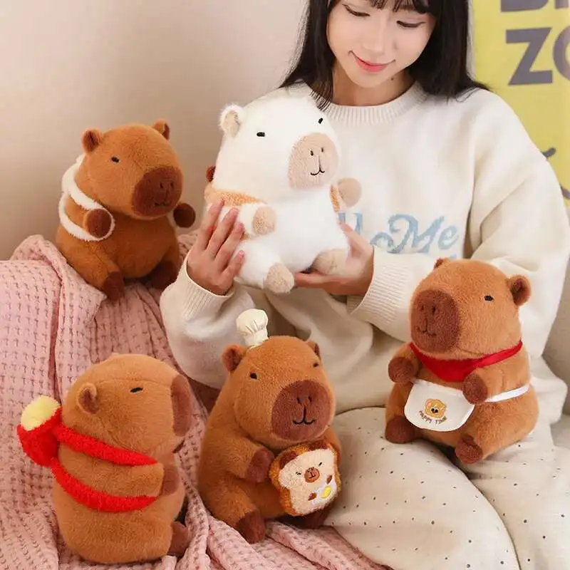 

Hot Sale 25/35/45CM Cute Bread Capybara Plush Doll Toys Plush Brown White Kapybara Funny Kids Holiday Gift Room Decoration