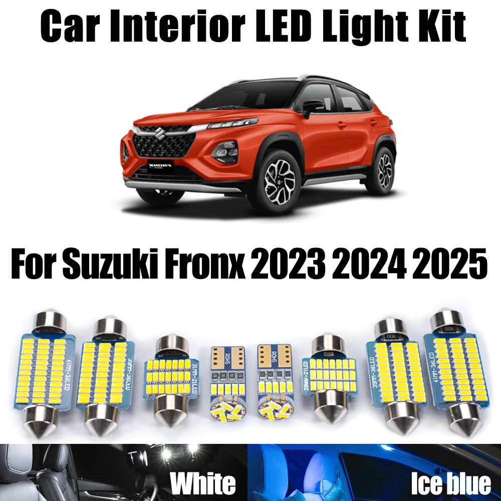 

10 шт. Canbus для Suzuki Fronx 2023 2024 2025 светодиодный внутренний купол с картой для багажа, номерной знак, комплект светильников, потолочные лампы, автомобильное освещение