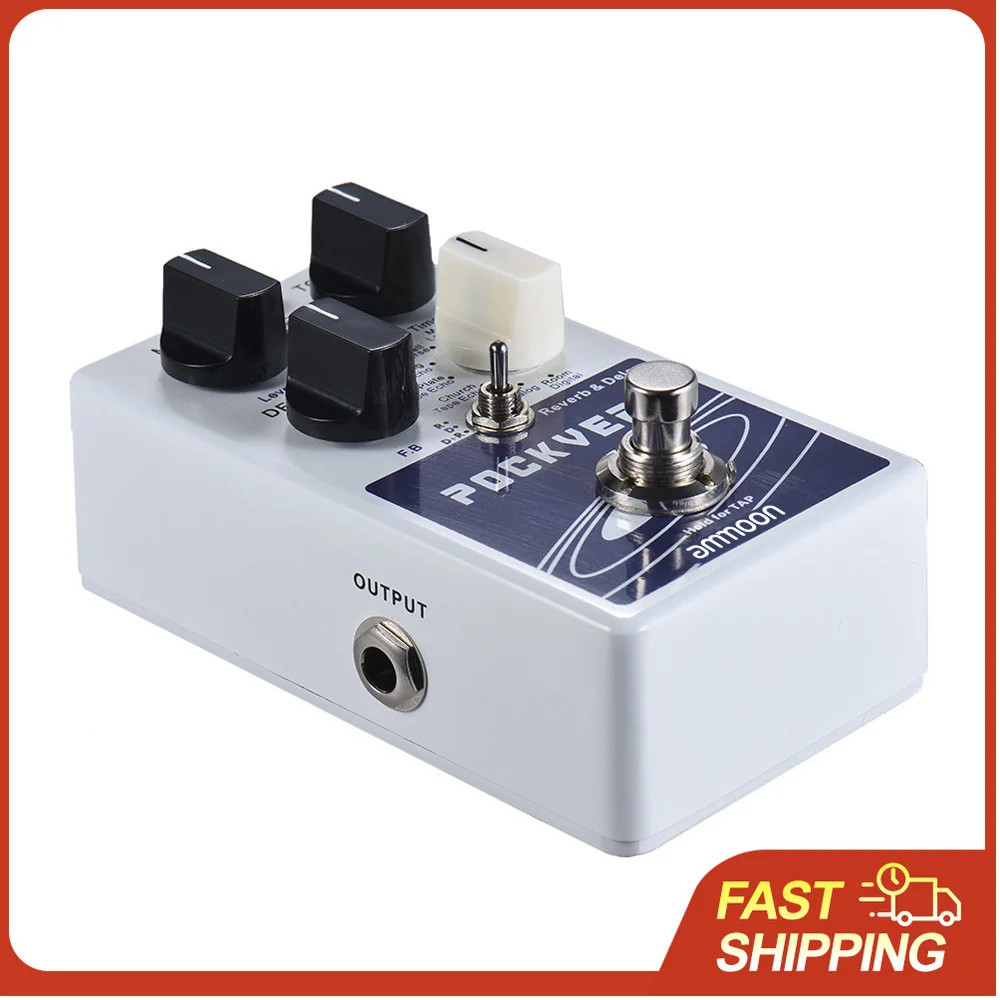 

Педаль эффектов для гитары ammoon POCKVERB Reverb & Delay: 7 эффектов реверберации + 7 эффектов задержки с функцией Tap Tempo, True Bypass