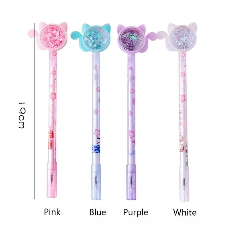 New 5pcs Stationery Pens School Office Suppies Novel Creative Kawaii Cat Glitter Recreation Cute Gel Pen kids school supplies