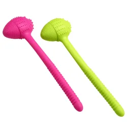 1Pc Massage Hammer Massage Hammer Back Care Tapping Pat Massager Hand-held Household Squatting Meridian Silicone Stick