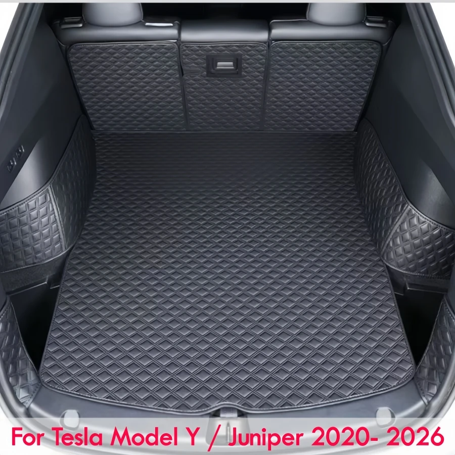 

Комплект ковриков из полиуретана для переднего и заднего багажника Tesla Model Y / Juniper 2020-2025, 2026: полностью закрывающие коврики для багажника и подушки для спинок сидений Model Y
