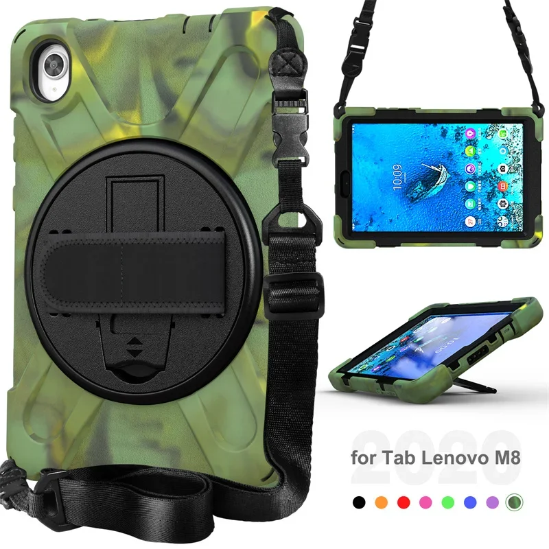For Lenovo Tab One 8.7 inch K9 8.7" 2025 M8 M9 TB-310FU Heavy Duty Rugged Tablet Case Hand Strap Stand Shockproof Cover Funda