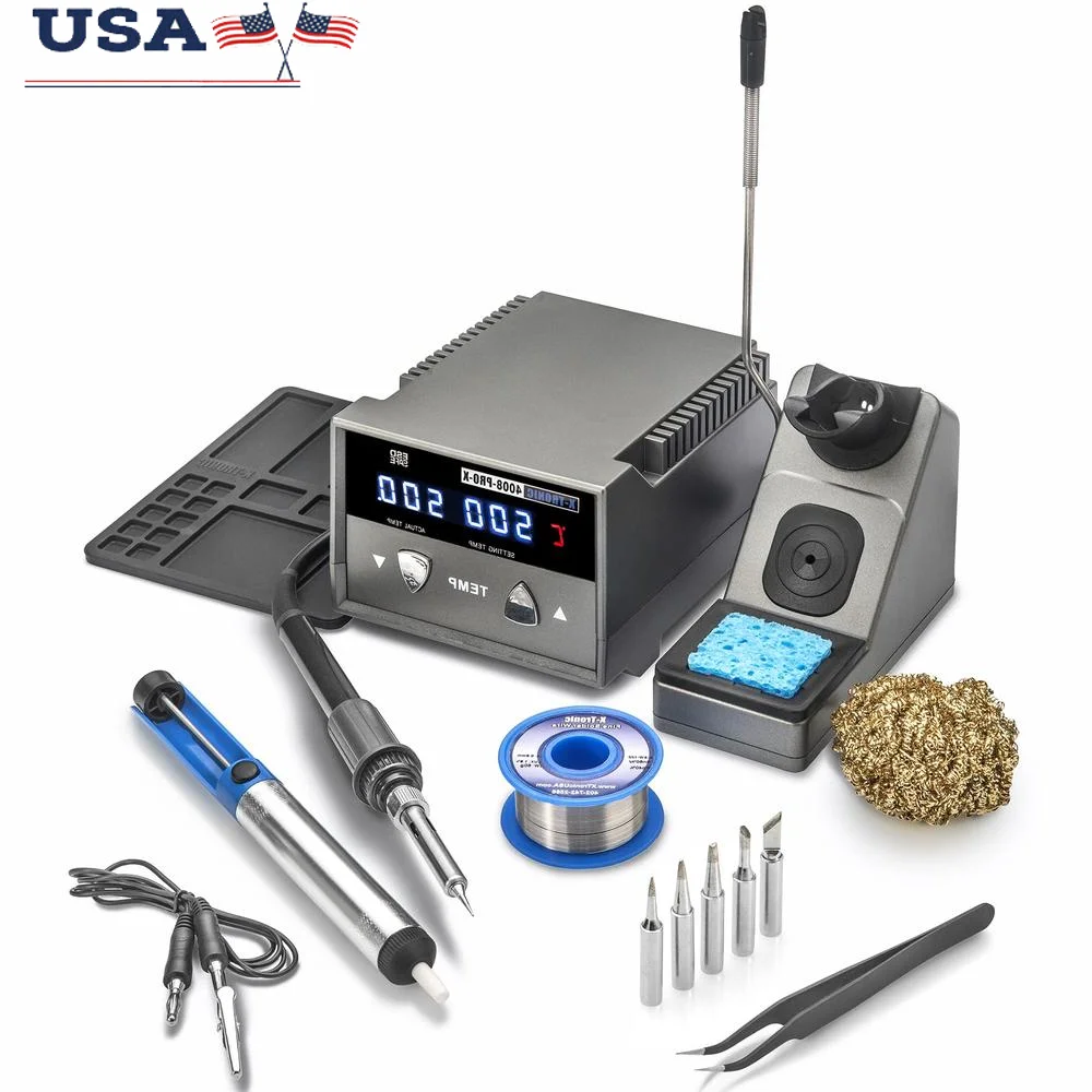 75W Soldering Iron Station with PID Technology & Sleep Timer Complete Kit with Soldering Tips Solder Sucker and Tweezers