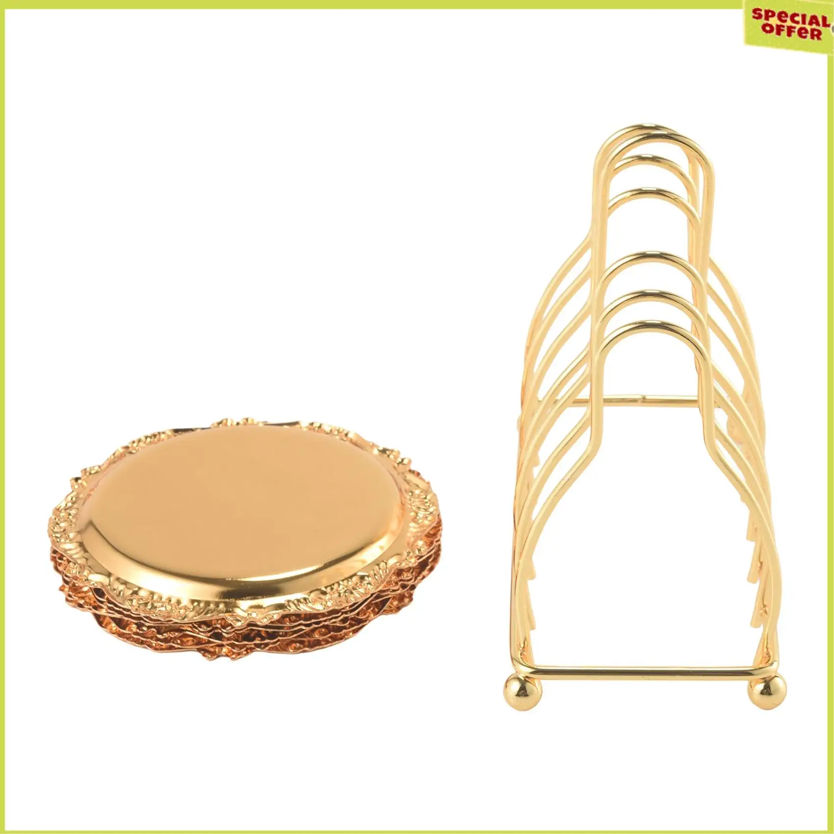 A34R Series 6 Piece Roller Coaster Creative Drink Coaster Decorative Frame Non-Slip Metal Coaster Desktop Display With Pole Fram