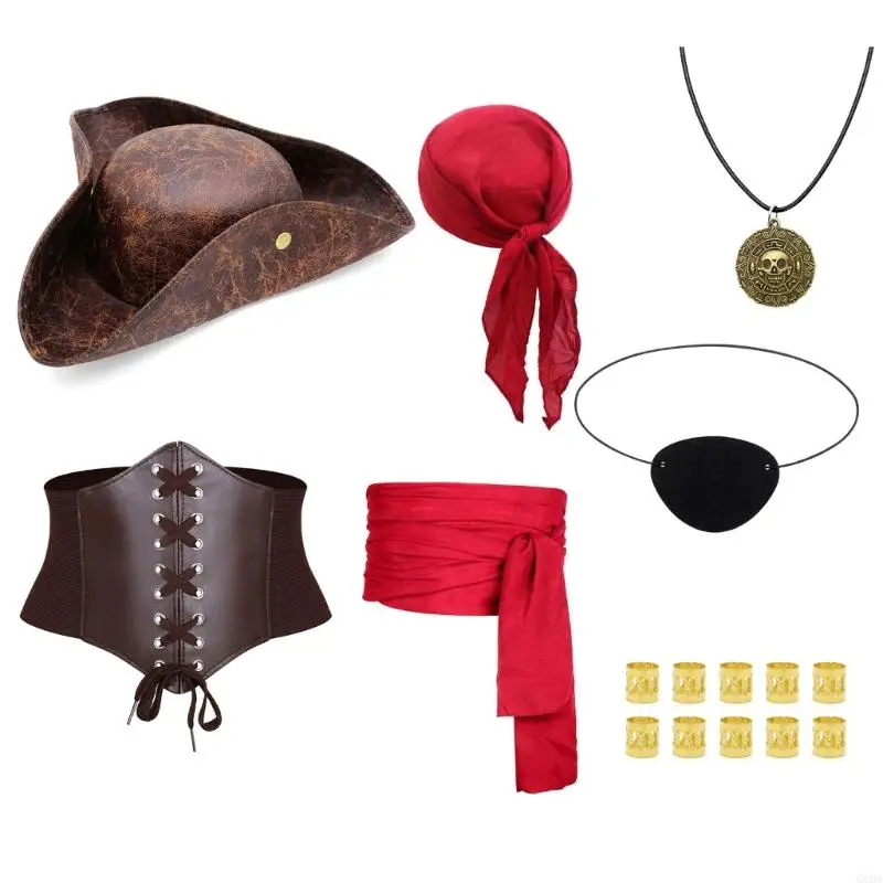 Kit Pirate – Foulard, Collier, Cache-Œil et Ceinture – photo 7