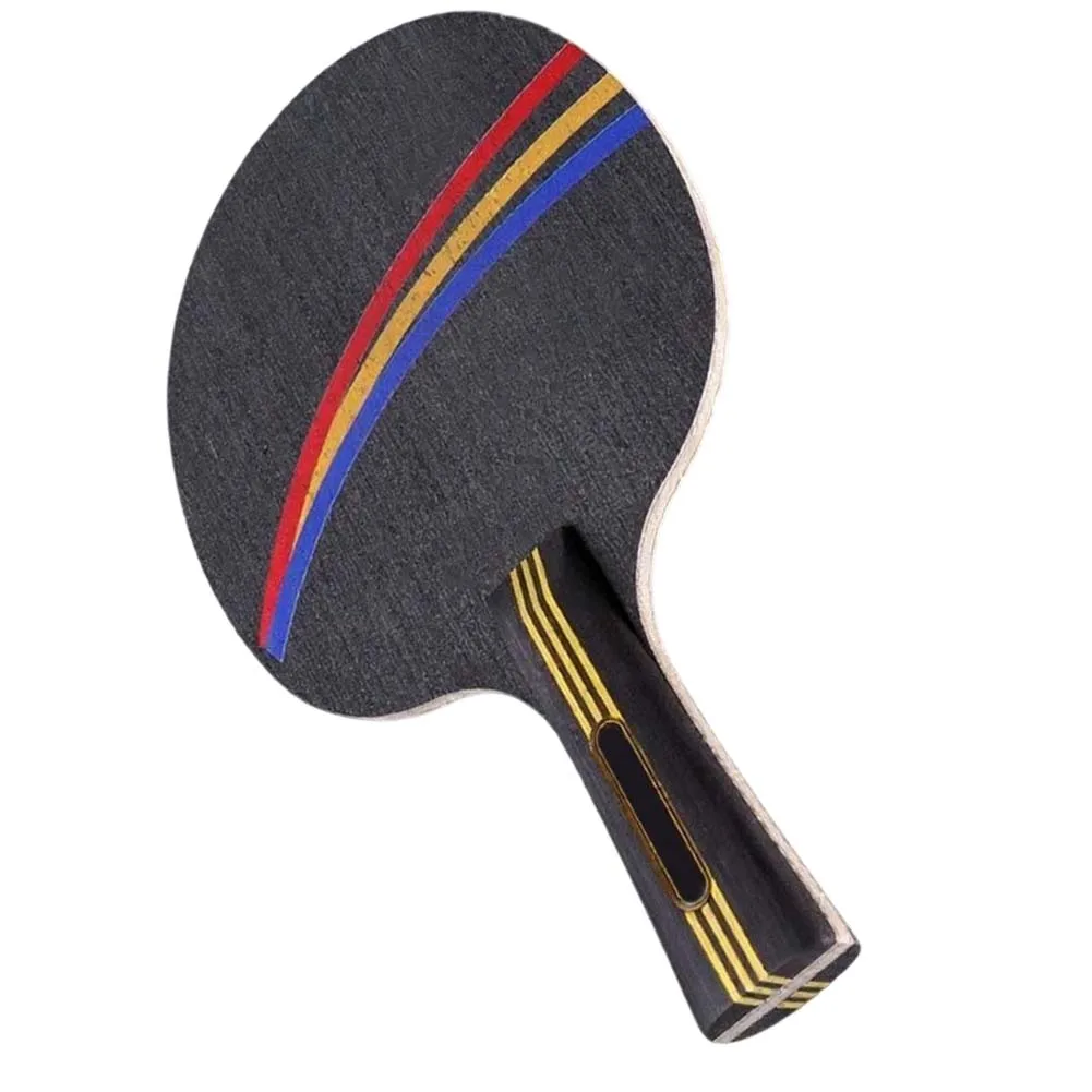 Table Tennis Racket Designed for Speed and Accuracy Featuring 5 Ply Wood Core 2 Carbon Outer Layers and Ergonomic Shakehand Grip