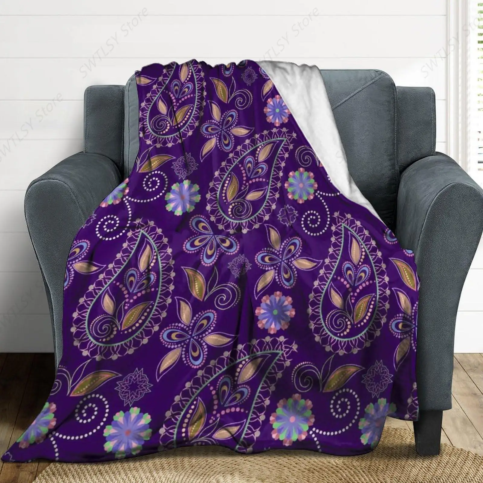 

Comfortable Throw Blanket for Bed Couch Sofa, Compatible with Purple Lightweight Flannel Blankets and Throws