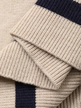 Korean Style Color Block Polo Neck Knitwear Women's Slim Fit Long Sleeve Base Shirt Autumn Winter Fashion Casual Top 5