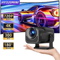 FGHGF HY320 Mini Upgrade Native 720P Android 11 Projector 300ANSI Wifi6 BT5.0 4K Cinema Outdoor Portable 180 ° Rotable Projector