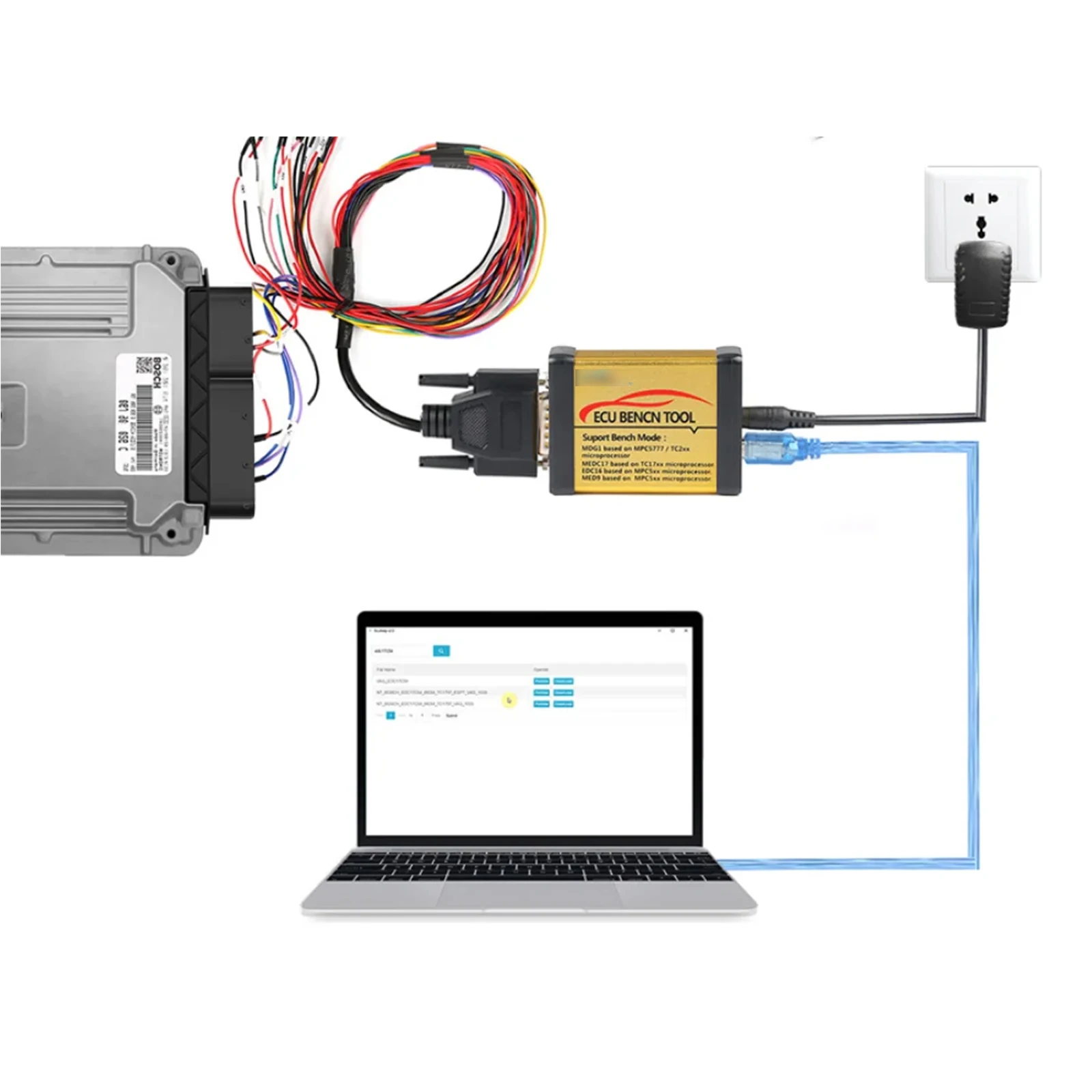 ECU Bench Tool Full Version with License Supports MD1 MG1 EDC16 EDC17 MED9 AMT Bench Service Tool v1.0v2.1 v3.1