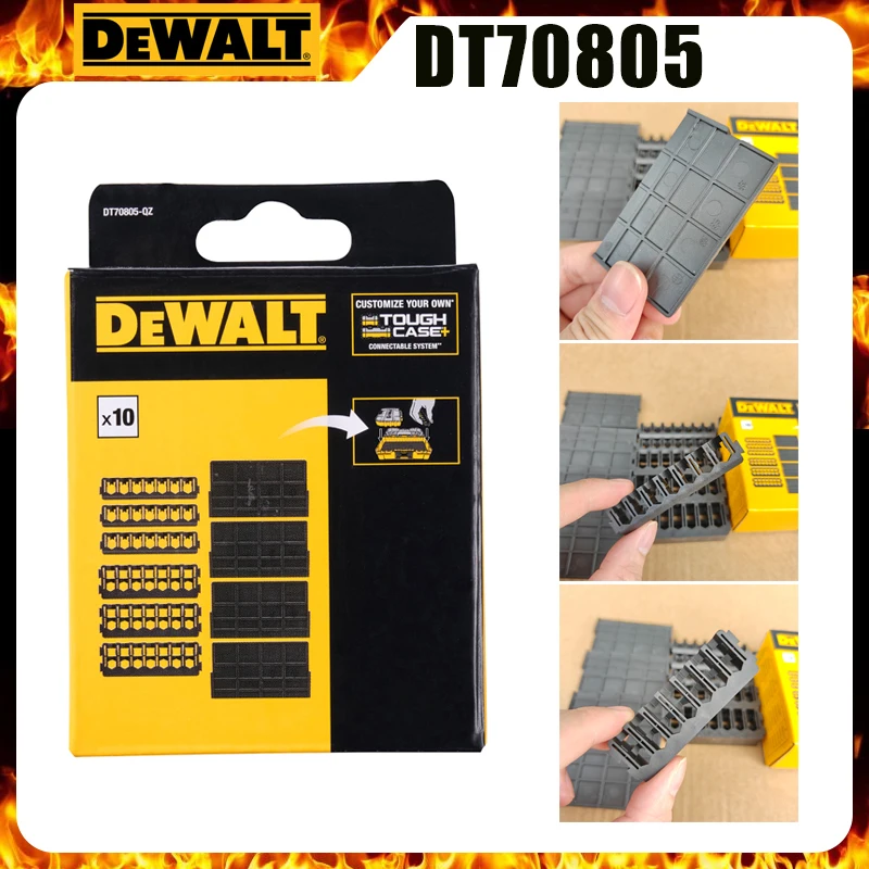 DEWALT DT70805 Ensemble de 10 supports de embouts hexagonaux TOUGH CASE+ Organisateur de rangement pour embouts de tournevis compatible