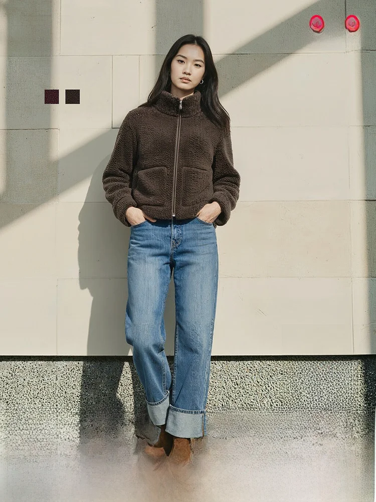 h-m-chaqueta-de-invierno-nueva-para-mujer-calida-con-forro-polar-estilo-estetico-roja-con-cremallera-de-poliester-corte-ajustado