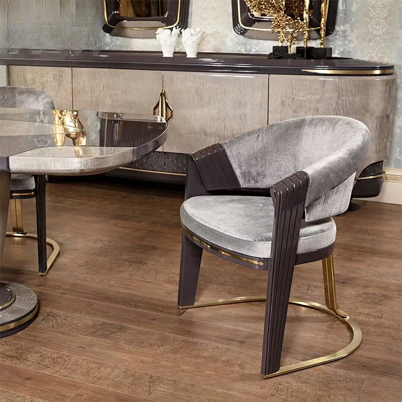 كرسي طعام فاخر وخفيف الوزن، كرسي طعام من الفولاذ المقاوم للصدأ، كرسي فردي إبداعي راقي مصمم لغرفة المعيشة