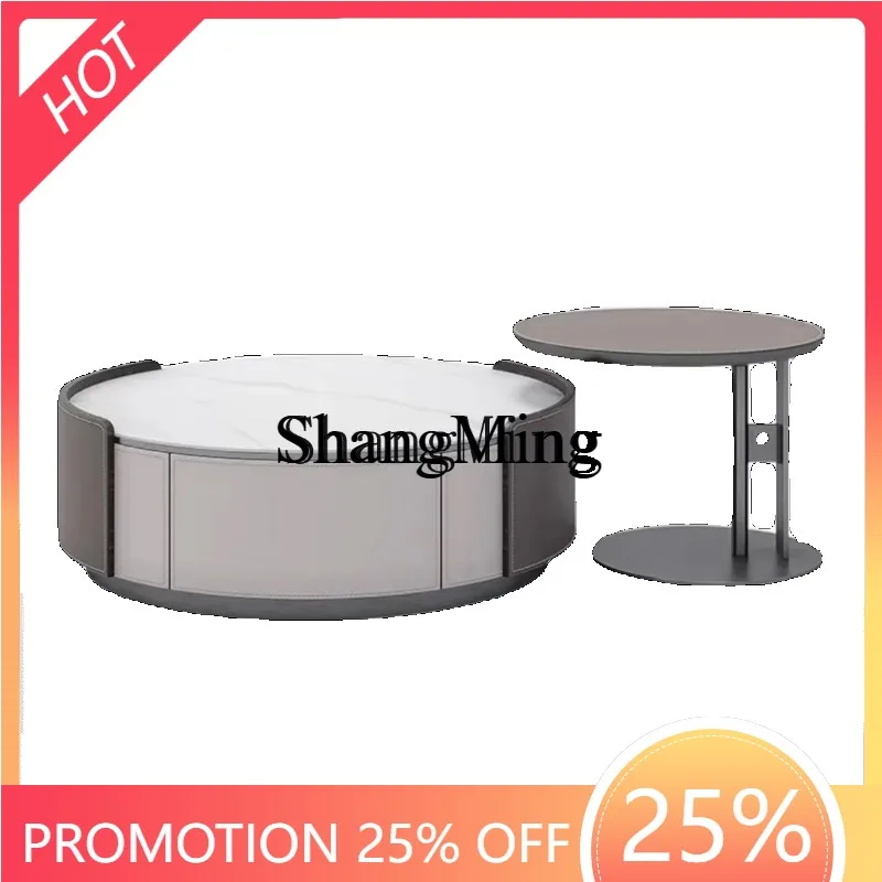 

CL кремовое ветровое седло, кожаный журнальный столик из каменной плиты, комбинация ТВ-шкафа, термоусадочная круглая мебель