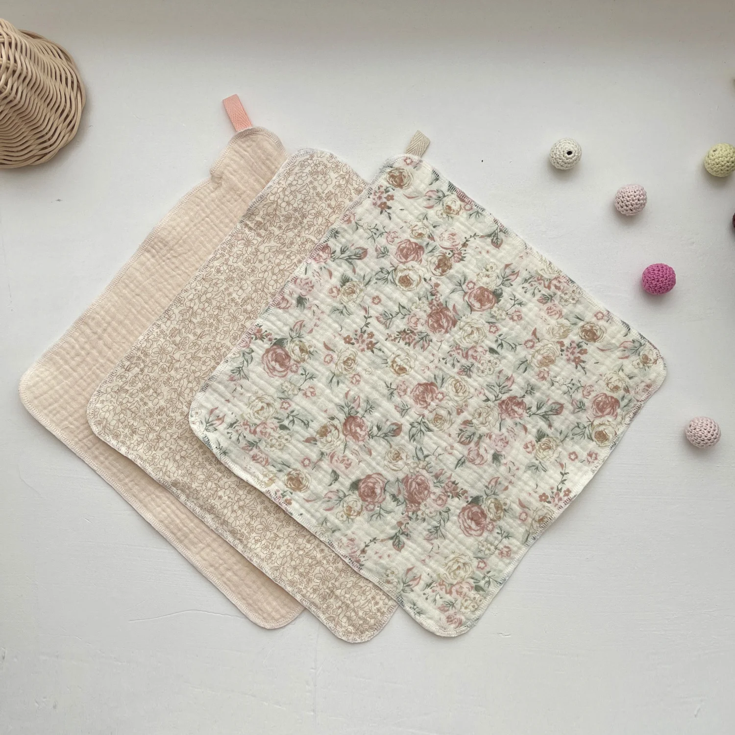 3pcs Super Soft Cotton Gauze Face Towel Wipe Burp Cloths Absorbent Muslin Square Handkerchief Baby Bath Feeding Washcloth