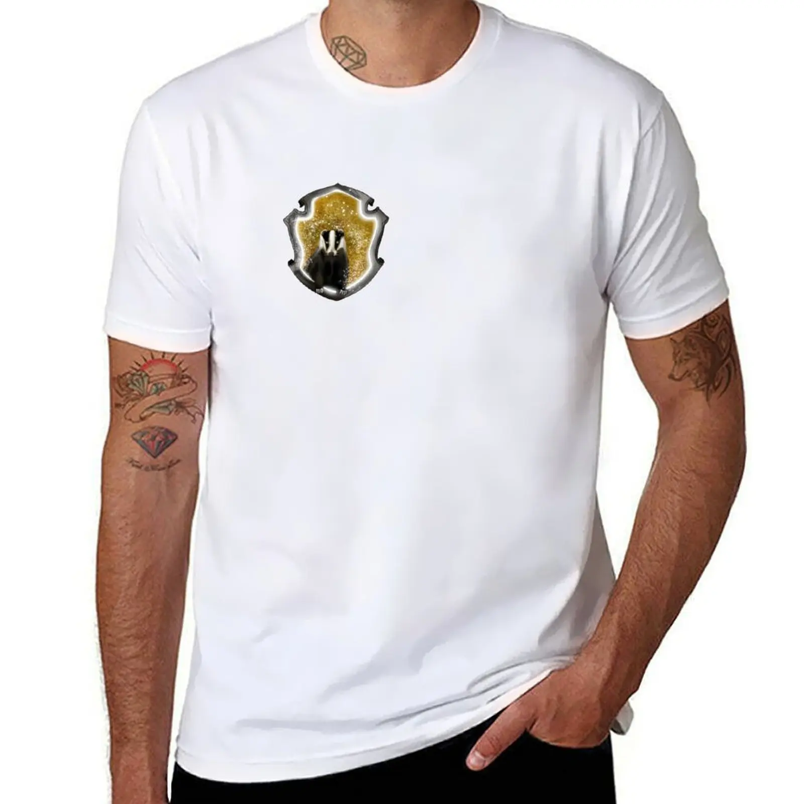 

cotton t shirts crest, for magical man a T-Shirt fun personalised t shirt soft Badger