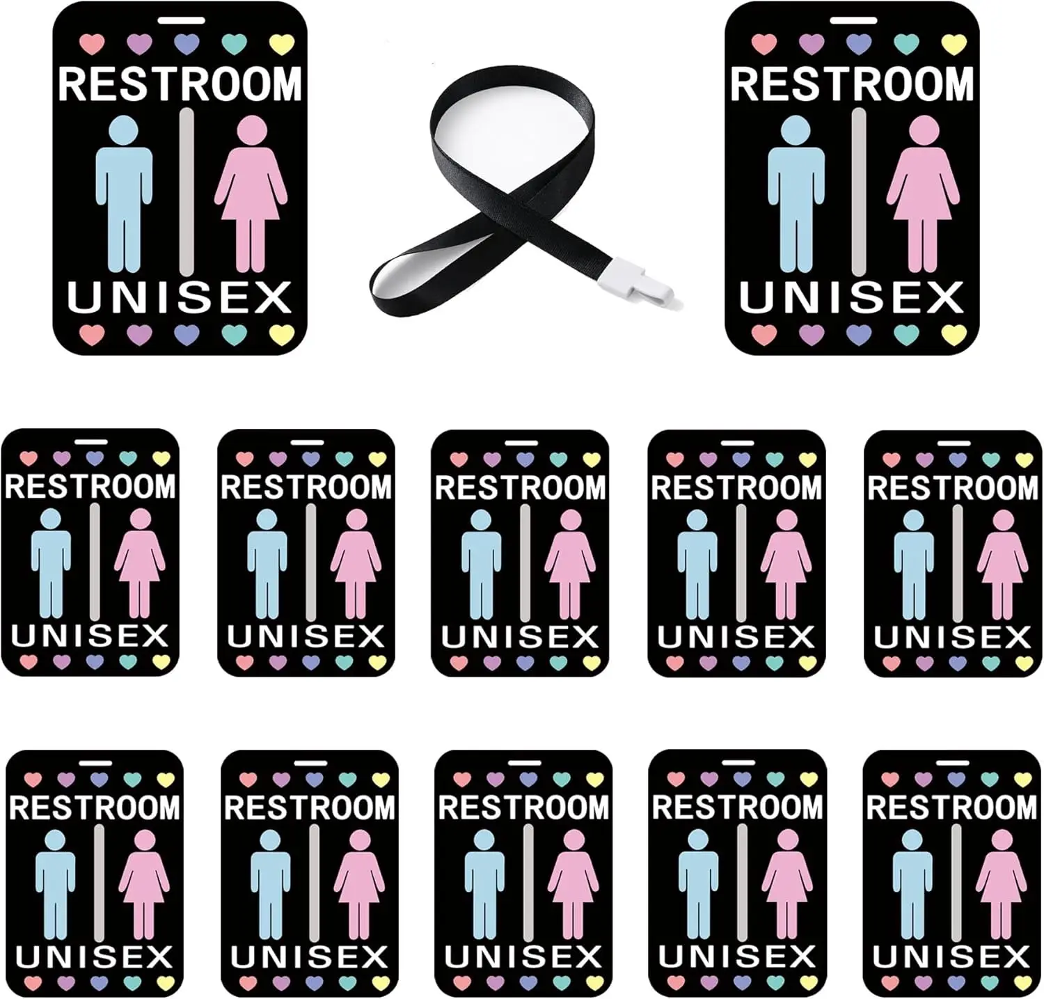 

12 PCS Hall Passes PVC Unisex