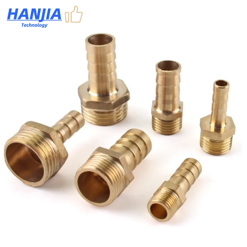 

Pneumatic Hose Barb Tail Brass Pipe Fitting 1/8" 1/4" 3/8" 1/2" Pagoda connector BSP Male Connector Joint Copper Coupler Adapter