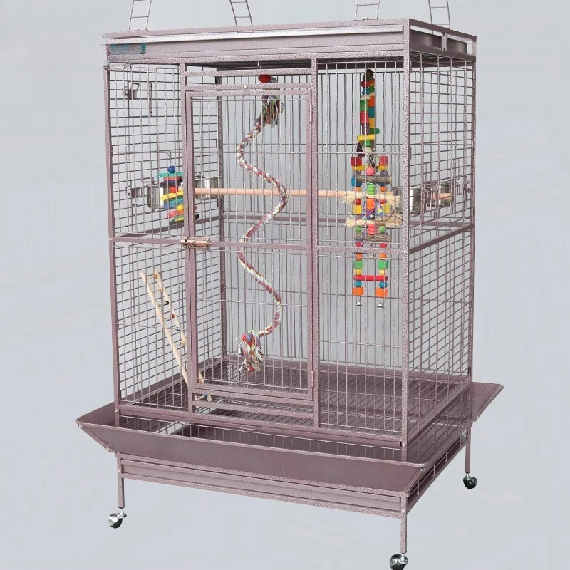 

Large luxury villa parrot cage bird cage extra large metal breeding cage gray parrot large space horizontal silk