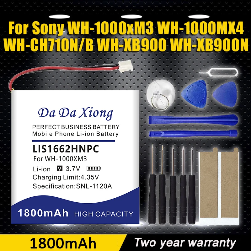 

Аккумулятор 1800 мАч SP 624038 LIS1662HNPC для Sony WH-1000xM3 WH-XB900 WH-XB900N WH-1000MX4 WH-CH710N/B + инструменты