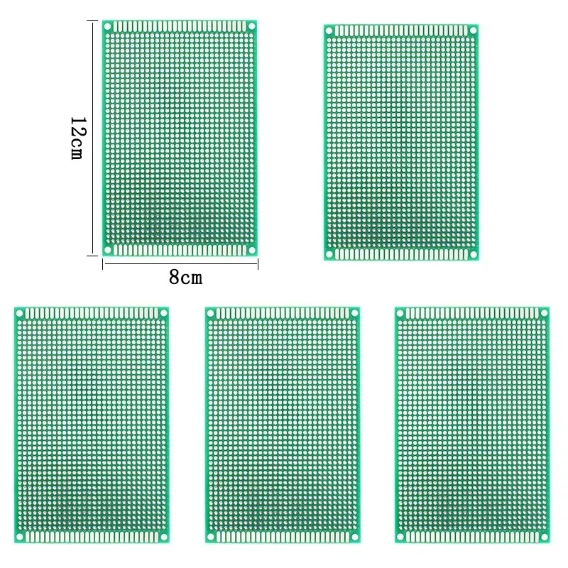 Carte de prototype double face PCB, cartes de circuit imprimé universelles, bricolage vert, plaque violette, 8x12cm, 7x10cm, 9x15cm, 10x10cm, 10x15cm, 5 pièces, 10 pièces