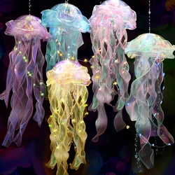 Color Jellyfish Lamp LED Lantern Bedroom Night Light Atmosphere Lamp Under The Sea Party Decor Girl Baby Shower Birthday Gifts