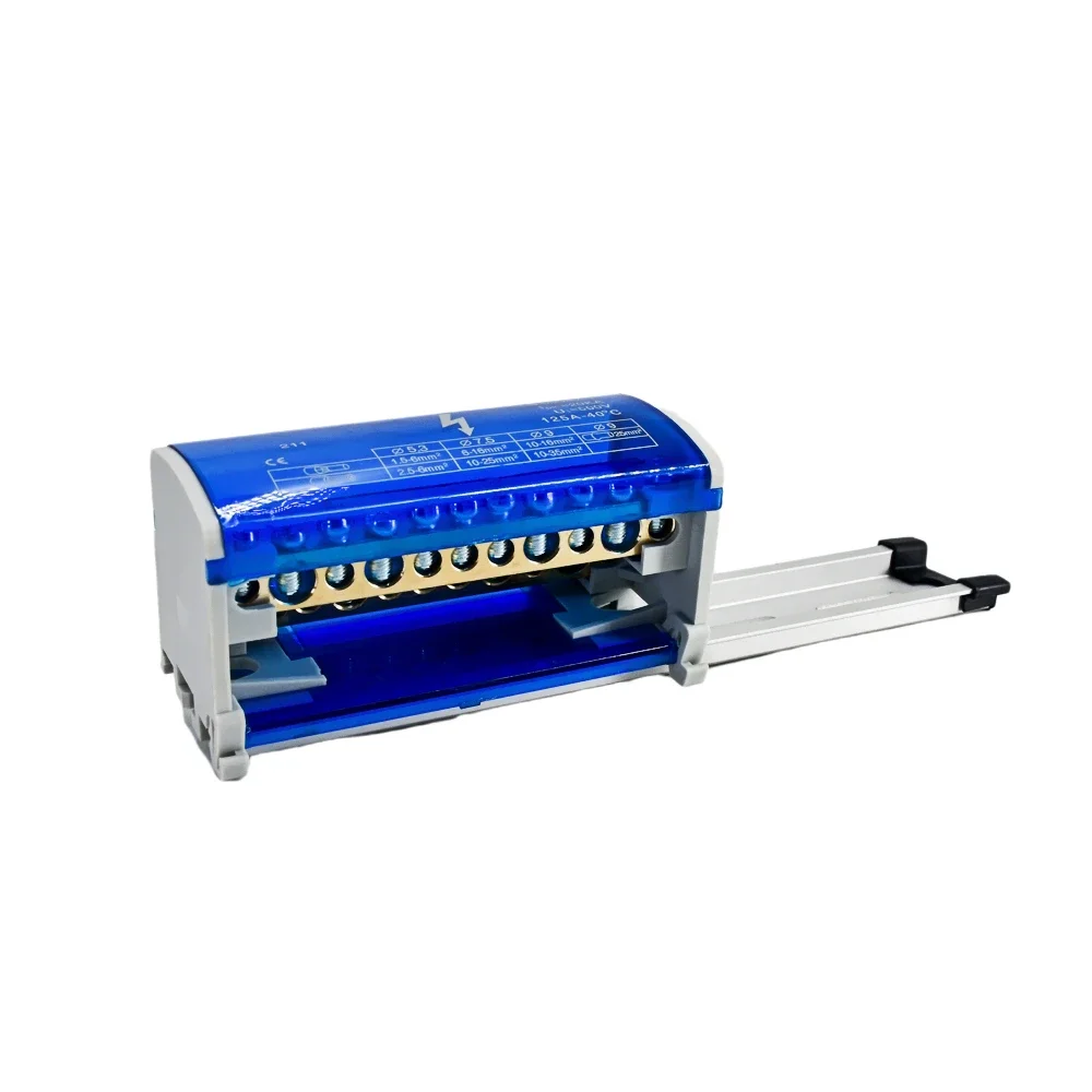 Din Rail Terminal Block Distribution Block Box WDH211 Modular Screw Connection Power Universal Electric Wire Junction Box 1 PC