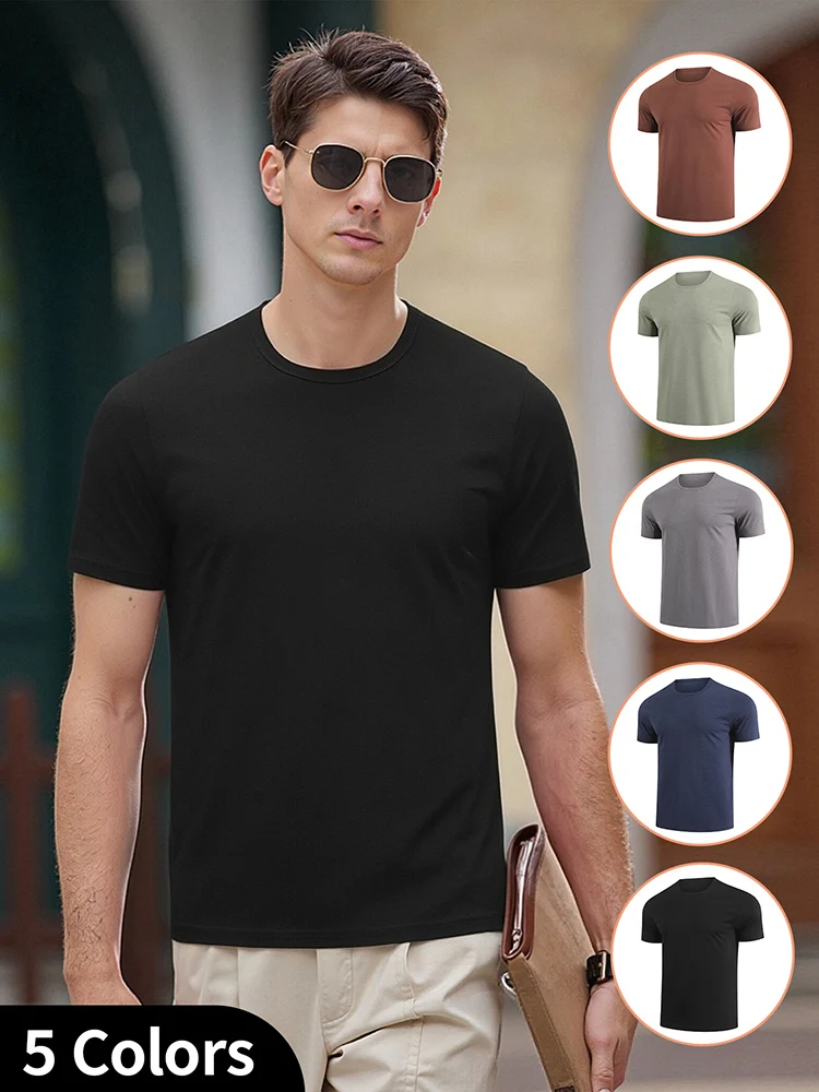 AliExpress NONE 1/4-Piece Men's Short Sleeved T-shirt Youth Solid Color Sports Interior Multi-functional Comfortable Casual Fashionable Trendy
