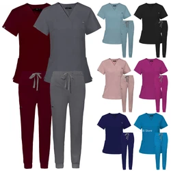 Scrub manica corta uniformi infermieristiche chirurgiche infermiera donna tasca con scollo a v abbigliamento da lavoro dentista uniformi mediche uomo clinica Scrub Suit