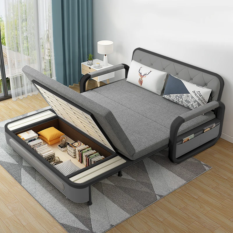 Modern Folding Sofa Bed Sleeping 3 Seater Sofa Living Room Furniture Sleeper Bed With Storage
