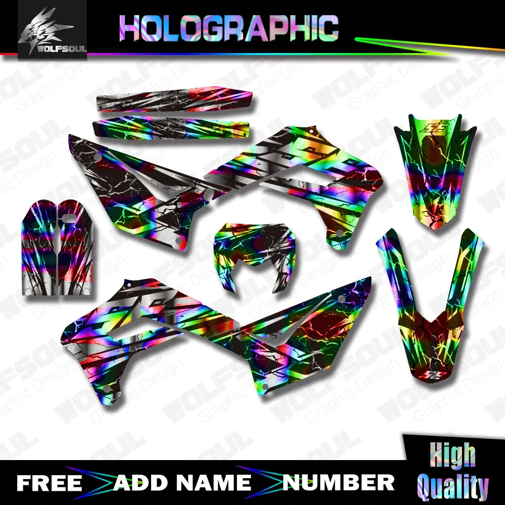 Motocross Holographic Background Decal Graphics Sticker Kit For SHERCO SE 250 300 450 510 2017 2018 2019 2020 2021 2022 2023